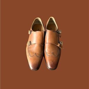 ALDO Men's Wing Tip Double Monk Strap Oxford Brown- size 12